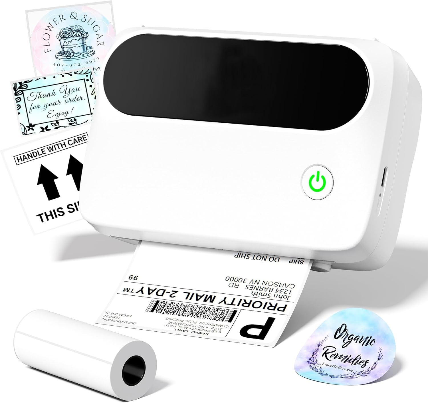 Portable shipping label printer