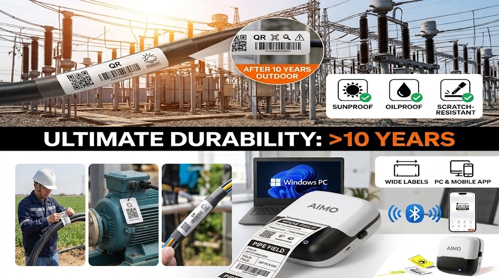 10 Year Durability Outdoor Cable Labels